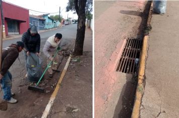 Prefeitura de Taquarituba promove limpeza preventiva nos bueiros e guias do Parque São Roque para evitar alagamentos