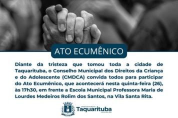 Ato Ecumênico em memória das vítimas da tragédia em Taquarituba será realizado nesta quinta-feira