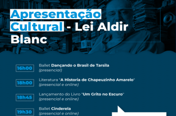 Convite para apresentação cultural  em Taquarituba- Lei Aldir Blanc