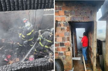 Defesa Civil e Corpo de Bombeiros agem rapidamente em incêndio em residência nos Aleixos
