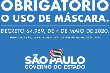 Uso obrigatório de máscaras