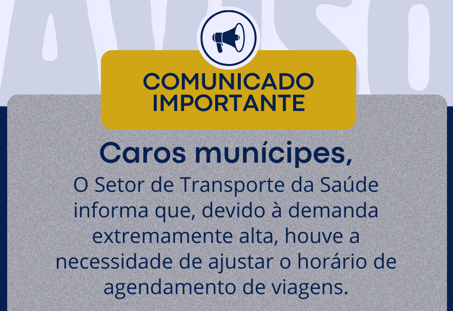 Prefeitura de Taquarituba ajusta horário de agendamento para transporte da saúde