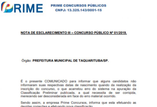 Comunicado Concurso Público