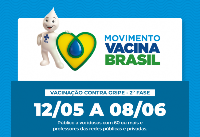 Vacina contra influenza para idosos acima de 60 anos e professores vai até junho