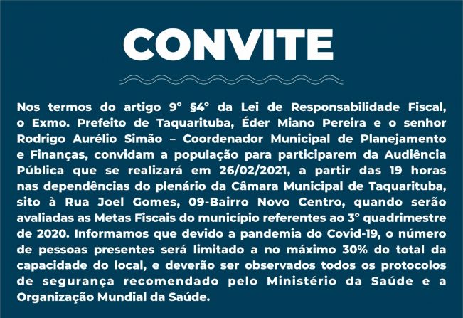 Convite para Audiência Pública